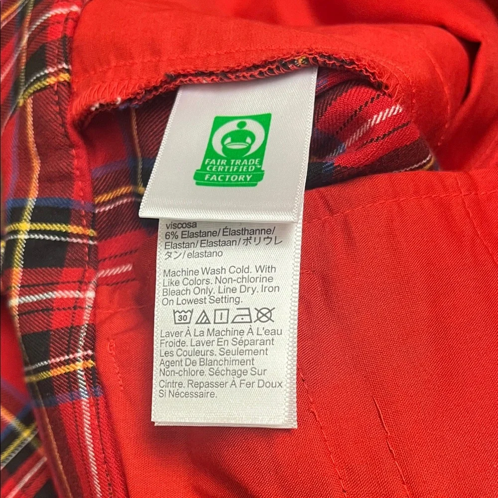 J Crew red plaid Kallie pants, size 8, NWT‎